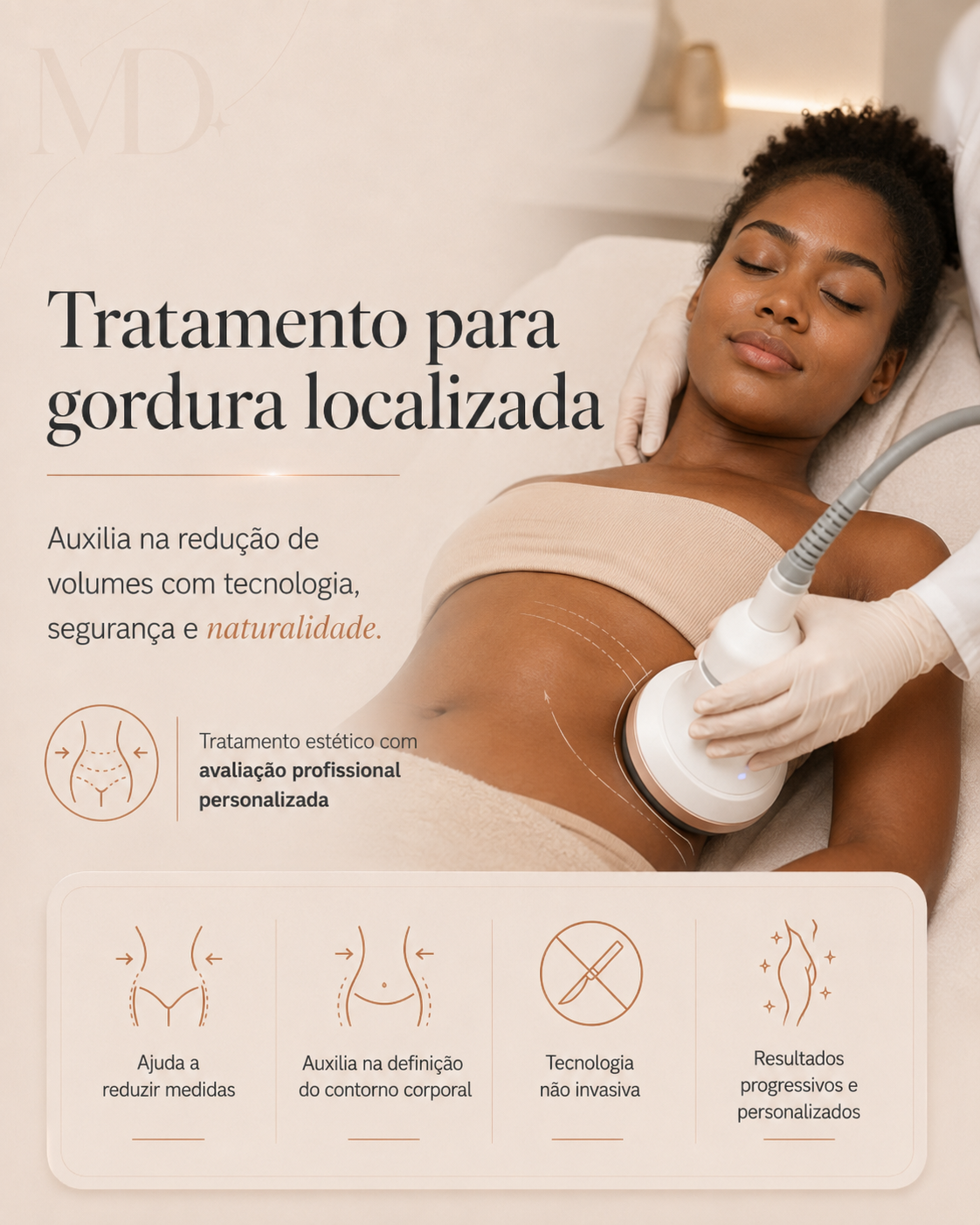 Material visual sobre Tratamento para gordura localizada